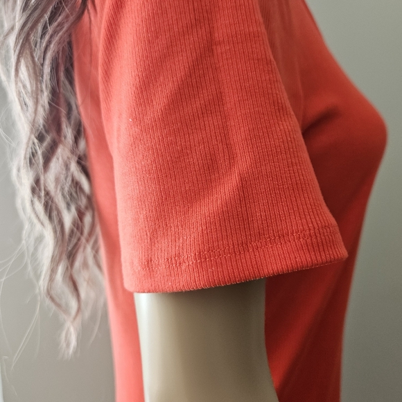 J crew red scoop neck top stretch short sleeves tee blouse - Picture 5 of 12